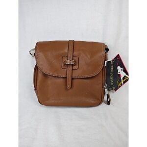 Tignanello Cognac Leather Flap Crossbody Organizer Bag Purse NWT T79940